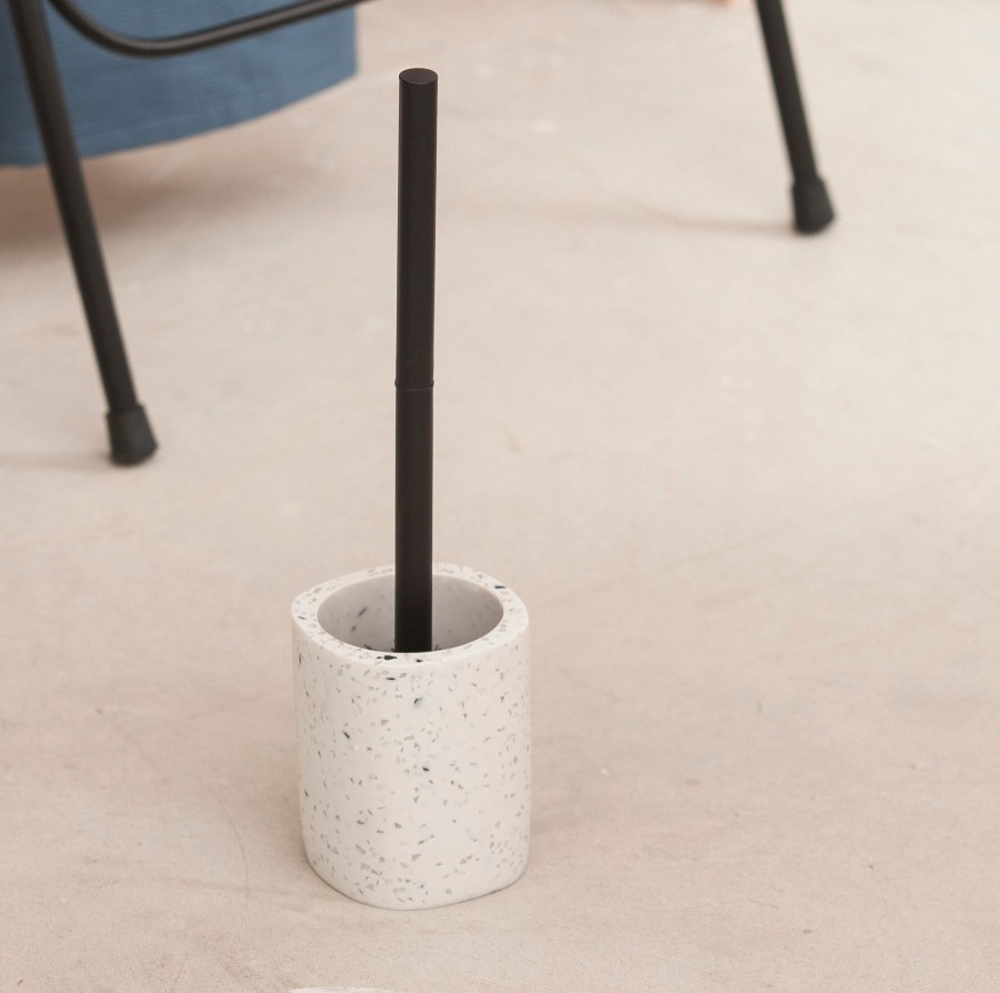 CASA Accesorios Water | Terrazzo Cepillo Wc En Soporte Blanco