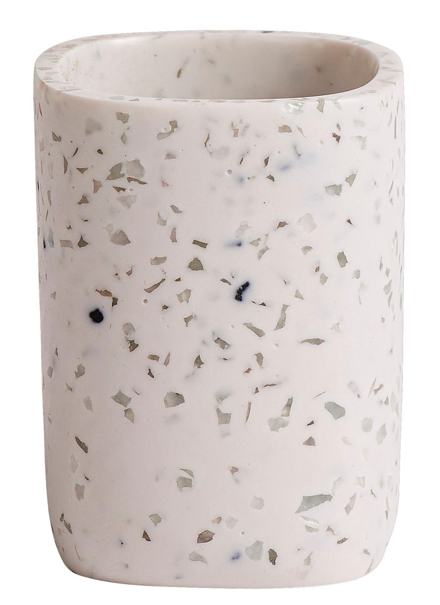 CASA Accesorios De Tocador | Terrazzo Sop. Cepillo Dientes Blanco