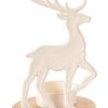 CASA Soprortes Para Velitas | Scandy Deer Soporte Para Vela Pequena Blanco, Natural