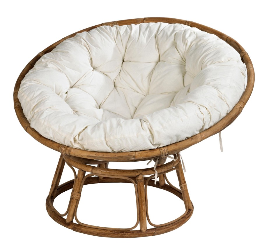 CASA Sillones | Papasan Silla Natural, Blanco Apagado