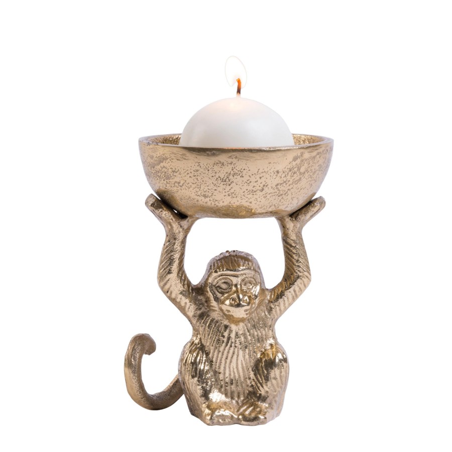 CASA Soprortes Para Velitas | Monkey Soporte Para Velas Dorado