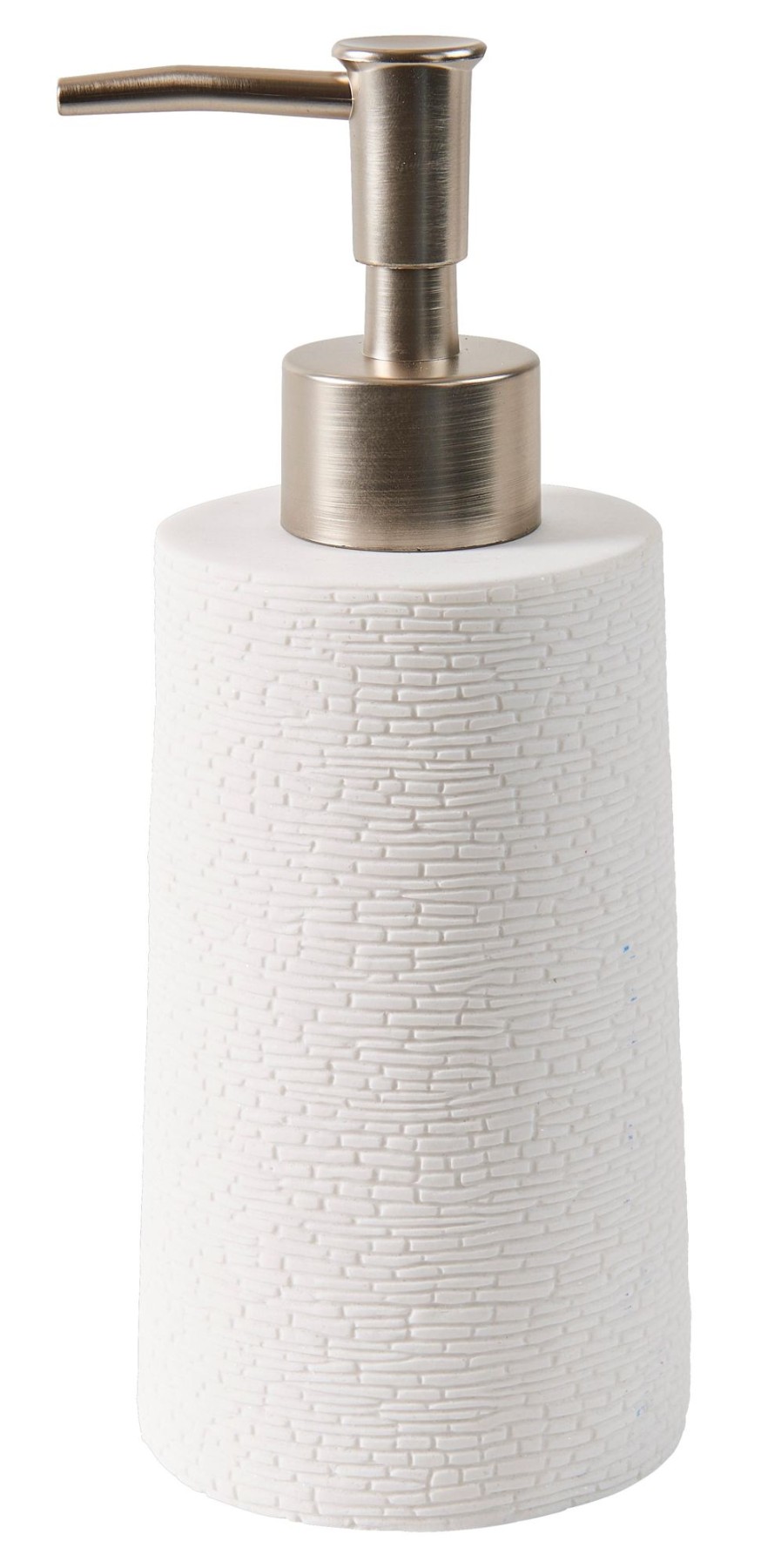 CASA Accesorios De Tocador | White Elegance Dispensador De Jabon Blanco, Plateado