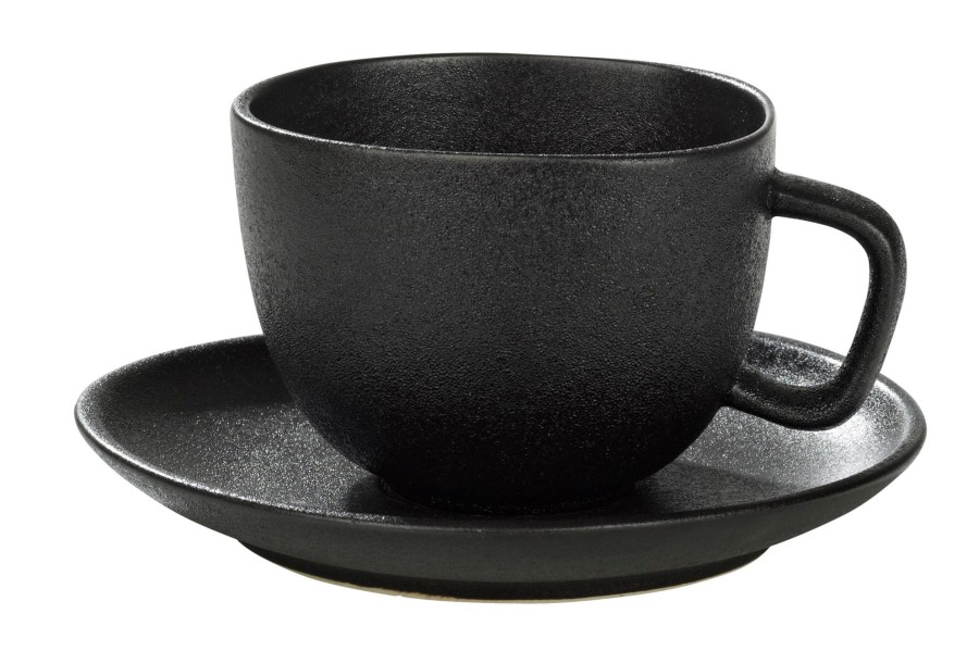 CASA Tazas | Magma Taza Y Plato Negro