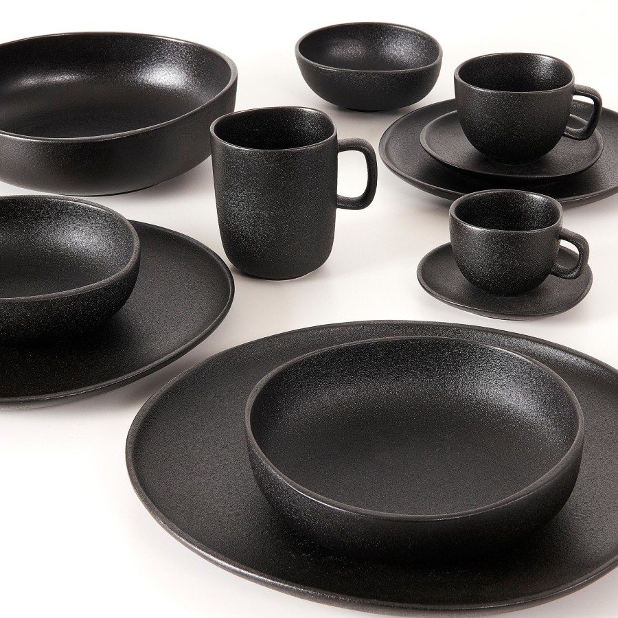 CASA Tazas | Magma Taza Y Plato Negro