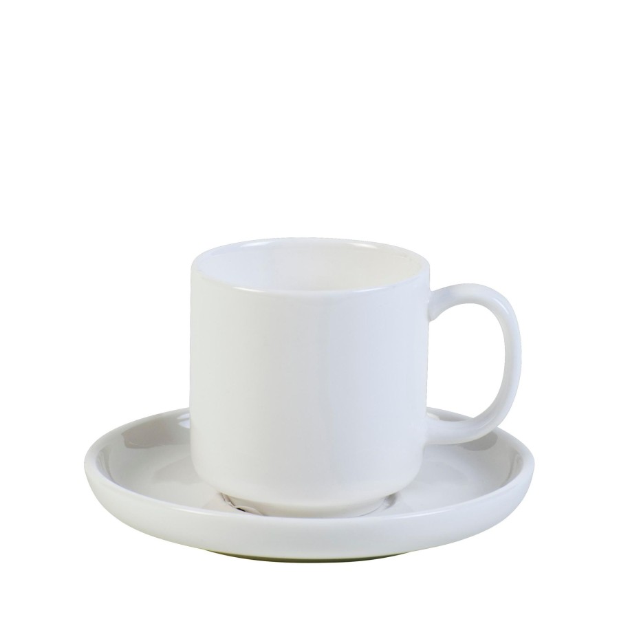 CASA Tazas | Moon Taza Y Plato Blanco