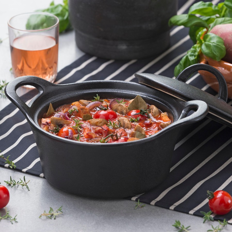 CASA Fuentes De Horno | Fero Cazuela Para Horno Con Tapa Negro